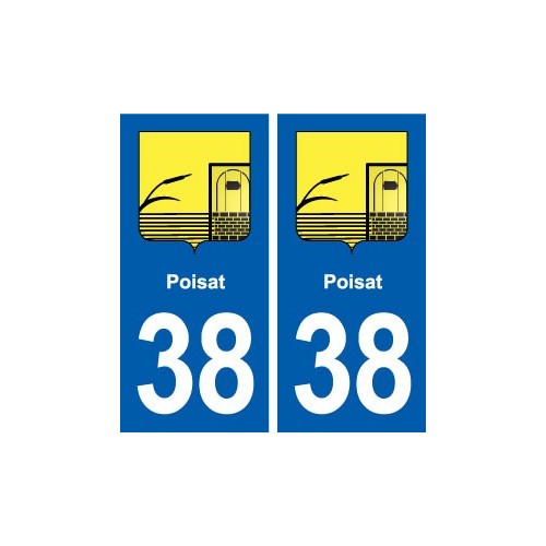 38 Poisat blason ville autocollant plaque stickers