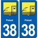 38 Poisat blason ville autocollant plaque stickers