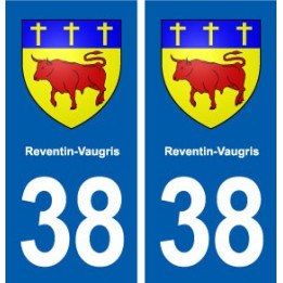 38 Reventin-Vaugris blason ville autocollant plaque stickers