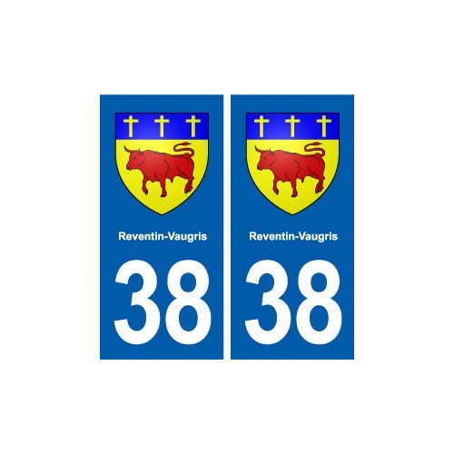 38 Reventin-Vaugris blason ville autocollant plaque stickers