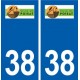 38 Poisat logo ville autocollant plaque stickers