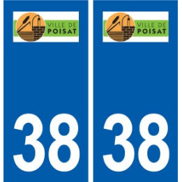 38 Poisat logo ville autocollant plaque stickers