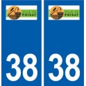38 Poisat logo ville autocollant plaque stickers