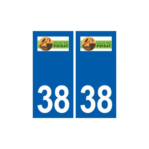 38 Poisat logo ville autocollant plaque stickers
