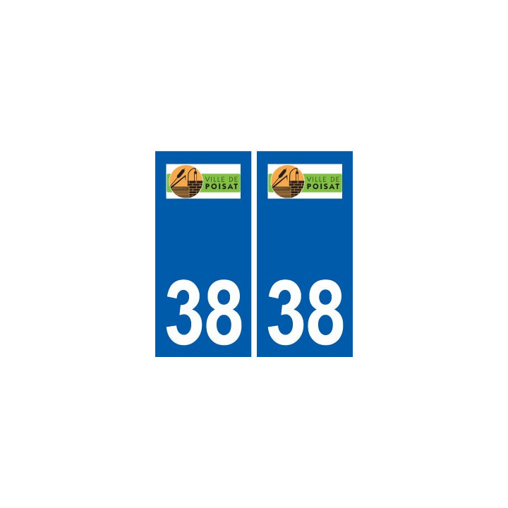38 Poisat logo ville autocollant plaque stickers