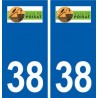 38 Poisat logo ville autocollant plaque stickers