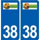 38 Poisat logo ville autocollant plaque stickers