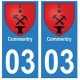 03 Commentry ville autocollant plaque