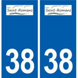 38 Saint-Romans logo ville autocollant plaque stickers