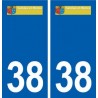 38 Satolas-et-Bonce logo ville autocollant plaque stickers