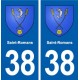 38 Saint-Romans blason ville autocollant plaque stickers