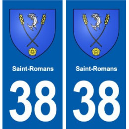 38 Saint-Romans blason ville autocollant plaque stickers