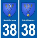 38 Saint-Romans blason ville autocollant plaque stickers