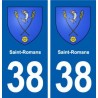 38 Saint-Romans blason ville autocollant plaque stickers