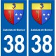38 Satolas-et-Bonce blason ville autocollant plaque stickers