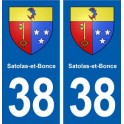 38 Satolas-et-Bonce blason ville autocollant plaque stickers