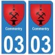 03 Commentry ville autocollant plaque