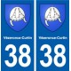38 Vézeronce-Curtin blason ville autocollant plaque stickers