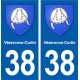 38 Vézeronce-Curtin blason ville autocollant plaque stickers