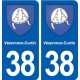 38 Vézeronce-Curtin blason ville autocollant plaque stickers