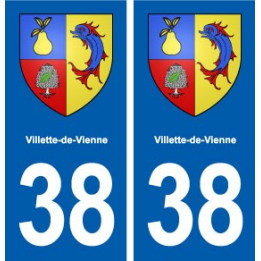 38 Villette-de-Vienne blason ville autocollant plaque stickers