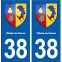 38 Villette-de-Vienne blason ville autocollant plaque stickers