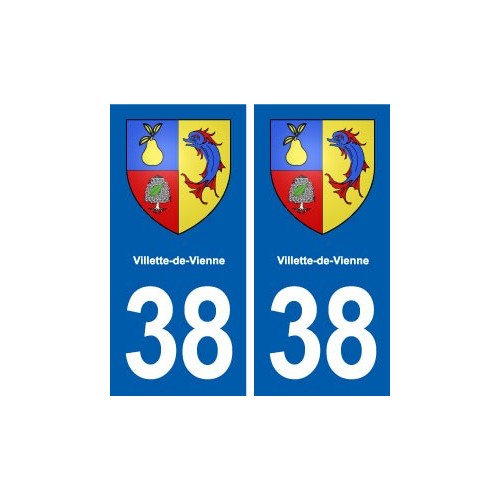 38 Villette-de-Vienne blason ville autocollant plaque stickers