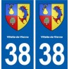 38 Villette-de-Vienne blason ville autocollant plaque stickers