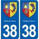 38 Villette-de-Vienne blason ville autocollant plaque stickers