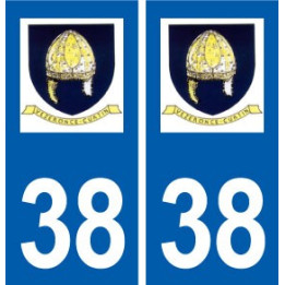 38 Vézeronce-Curtin logo ville autocollant plaque stickers