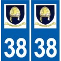 38 Vézeronce-Curtin logo ville autocollant plaque stickers