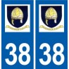 38 Vézeronce-Curtin logo ville autocollant plaque stickers