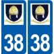 38 Vézeronce-Curtin logo ville autocollant plaque stickers