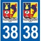 38 Villette-de-Vienne logo ville autocollant plaque stickers