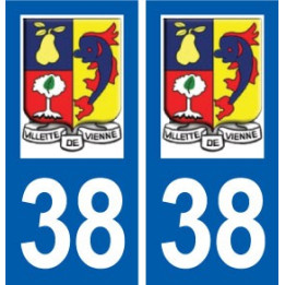 38 Villette-de-Vienne logo ville autocollant plaque stickers