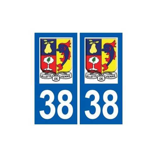 38 Villette-de-Vienne logo ville autocollant plaque stickers