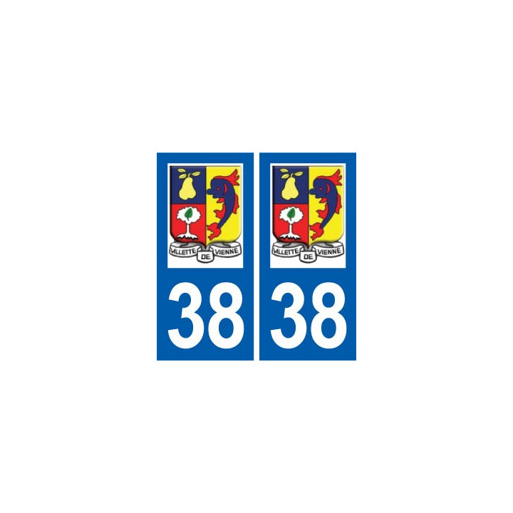 38 Villette-de-Vienne logo ville autocollant plaque stickers