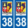 38 Villette-de-Vienne logo ville autocollant plaque stickers