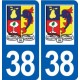 38 Villette-de-Vienne logo ville autocollant plaque stickers