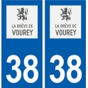 38 Vourey logo ville autocollant plaque stickers