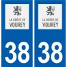 38 Vourey logo ville autocollant plaque stickers