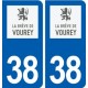 38 Vourey logo ville autocollant plaque stickers