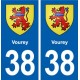 38 Vourey blason ville autocollant plaque stickers