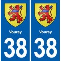 38 Vourey blason ville autocollant plaque stickers