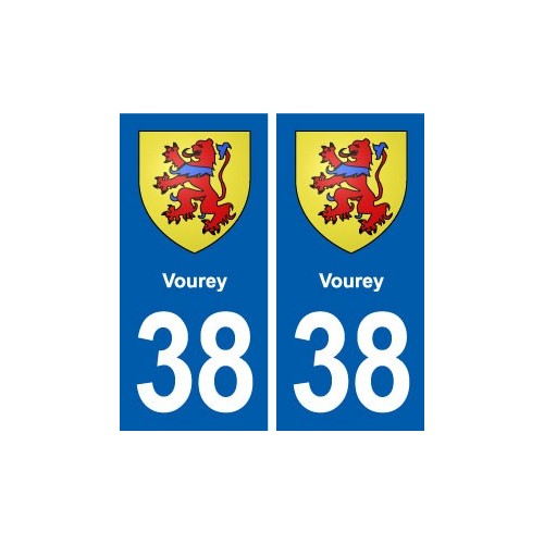 38 Vourey blason ville autocollant plaque stickers