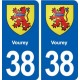 38 Vourey blason ville autocollant plaque stickers