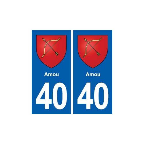 40 Amou autocollant plaque blason armoiries stickers département ville