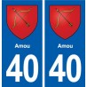 40 Amou autocollant plaque blason armoiries stickers département ville