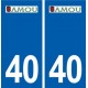 40 Amou autocollant plaque logo stickers département ville