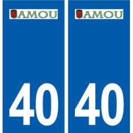 40 Amou autocollant plaque logo stickers département ville